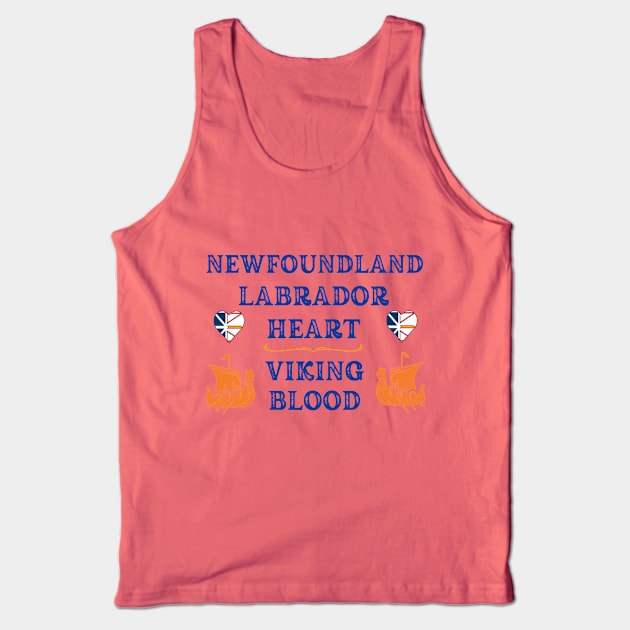 Newfoundland Labrador Heart, Viking Blood. Gift ideas for historical enthusiasts. Tank Top by Papilio Art